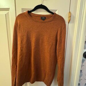J Crew 100% Cashmere Mens Crewneck Sweater. Ochre. Size Medium (M)